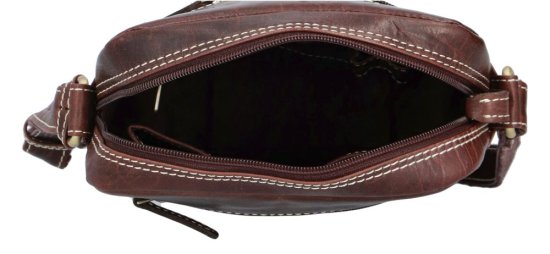 Pánská kožená taška přes rameno Romeo 2 tm. hnědá