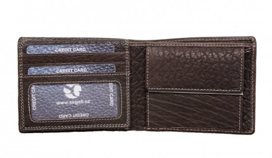 Pánska kožená peňaženka 27119 - tmavo hnedá 2