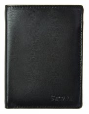 Pánska kožená peňaženka SG-27476 čierna - predný pohľad
