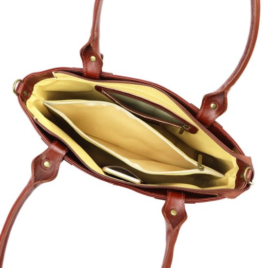 Dámska kožená kabelka Angelika hnedá - vnútorné vybavenie