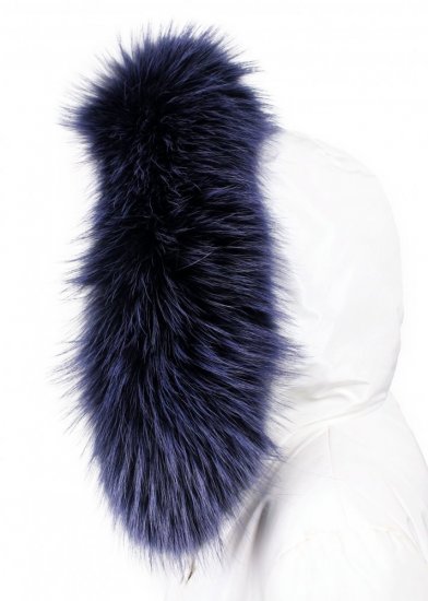 Fur trim on the hood - graphite blue raccoon collar M 28 (65 cm) 1
