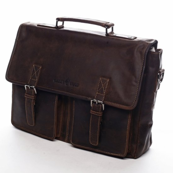 Pánská kožená taška přes rameno Apollo tm. hnědá 2 Pánská kožená taška přes rameno Apollo tm. hnědá 2