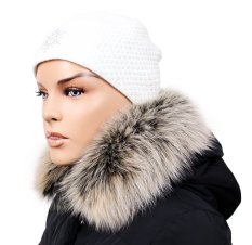 Kožušinový lem na kapucňu - golier líška snowtop čierno - béžová L 18/25 (45 cm) Kožušinový lem na kapucňu - golier líška snowtop čierno - béžová L 18/25 (45 cm)