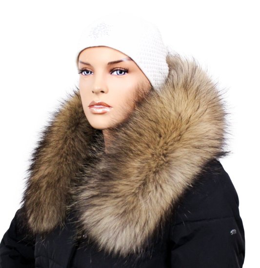 Guler de blană pentru glugă – guler din blană de raton LM 10/28 (80 cm)