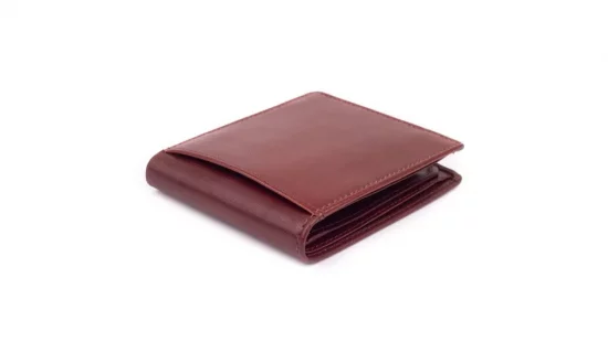 Pánska kožená peňaženka SG-27479 hnedá - vrecko na zadnej strane