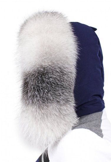 Kožešinový lem na kapuci - límec liška bluefrost white LB 21/2 (67 cm) 2