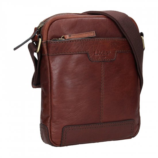 Pánska kožená taška cez rameno LN-220654 Brown