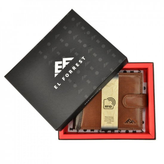 Pánska kožená peňaženka El Forrest 2556-21 RFID hnedá 8