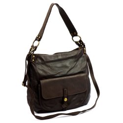 Dámska kožená kabelka Alex tm. hnedá