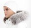 Kožušinový lem na kapucňu - golier líška snoutop mocca - biela  L 17 (55 cm)