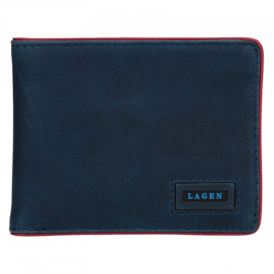 Pánska kožená peňaženka 250043 modro červená