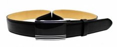 Pánsky kožený opasok s plnou sponou automat 235-020-A5 čierny