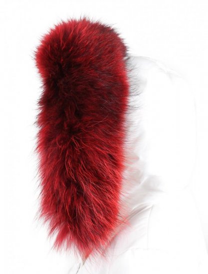 Kožušinový lem na kapucňu - golier medvedíkovec červený M 14/5 (70 cm)