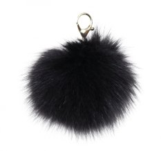 Kožušinový prívesok ku kabelke medvedíkovec čierny malý
