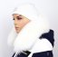 Fur trim on the hood - snow-white raccoon collar M 142/12 (61 cm)