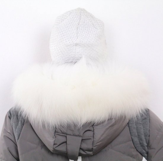 Kožešinový lem na kapuci - límec mývalovec sněhobílý M 30/2 (60 cm)