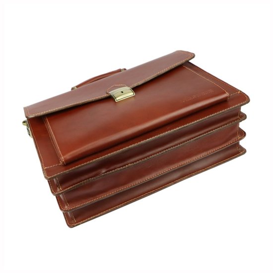 Kožená aktovka Pepe hnědá - spodní strana