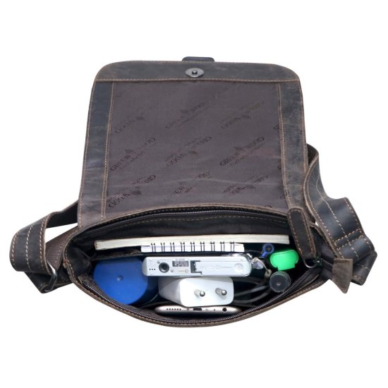 Pánská kožená taška přes rameno Lex tm. hnědá