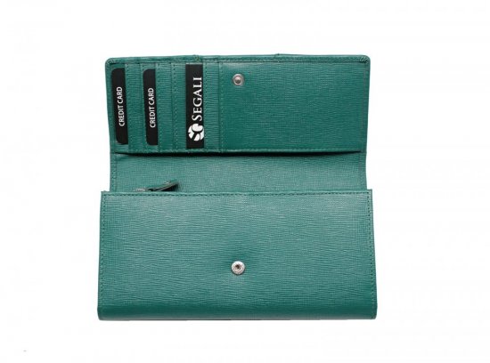 Dámska kožená peňaženka 210027 SAFIANO zelená
