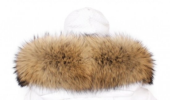 Fur trim on the hood - raccoon collar beige M 01/20 (70 cm) 2