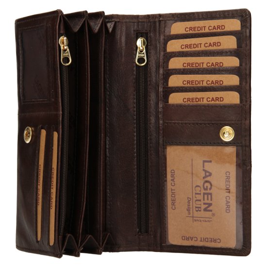 Dámska kožená peňaženka PWL 2388 tm. hnedá 3