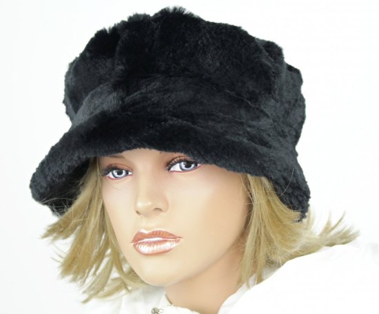 Dámska kožušinová čiapka - králík čierna 2