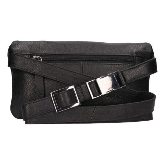 Kožená ledvinka LG 2028 černá - kovové zapínání