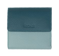 Dámska kožená peňaženka 261337 Sage/Peacock Blue