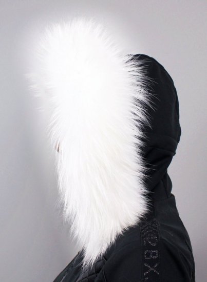 Fur trim on the hood - snow-white raccoon collar M 142/17 (70 cm) 2