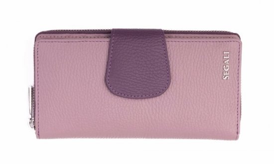 Dámská kožená peněženka SG-27617 rose/fialová