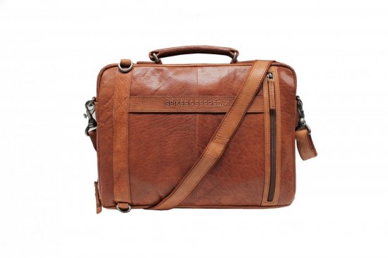 Pánska kožená taška na notebook - batoh SPIKES & SPARROW 1511347 koňak 4