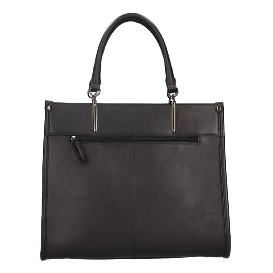 Dámská kožená kabelka BLC-223-2181 černá - zadní zipová kapsa