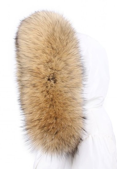 Kožešinový lem na kapuci - límec mývalovec bežový M 01/31 (72 cm) 2