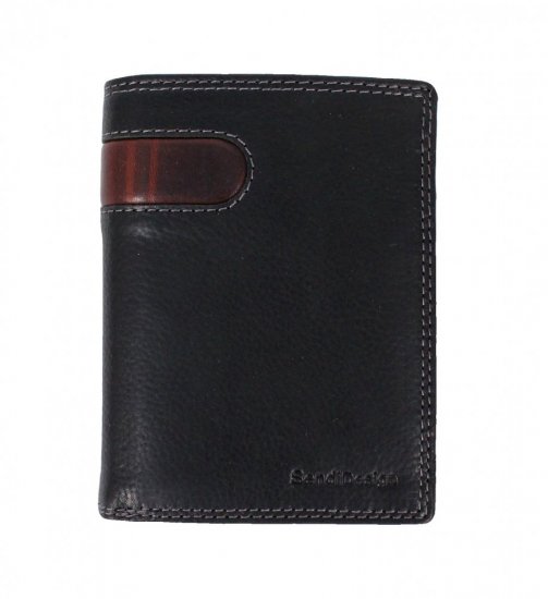 Pánska kožená peňaženka D-2306 RFID čierna