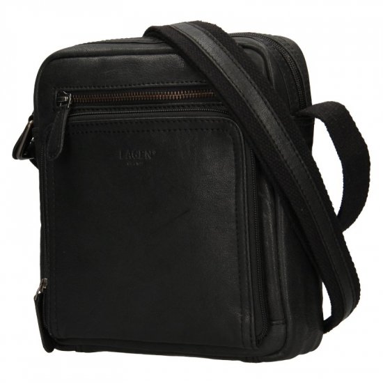 Pánska kožená taška cez rameno BLC/24091/18 čierna 4