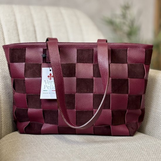 Dámska kožená kabelka FIONA bordo 4 Dámska kožená kabelka FIONA bordo 4