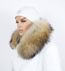 Kožešinový lem na kapuci - límec mývalovec bežový M 01/29 (65 cm)