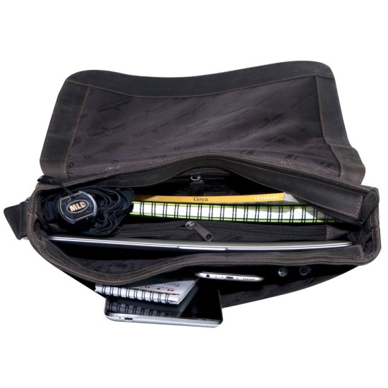 Kožená taška přes rameno UNI IGGY tm. hnědá