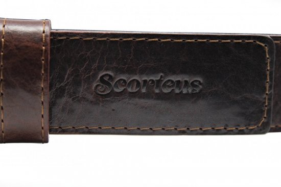 Pánsky obojstranný kožený opasok Scorteus 1B hnedo - čierny