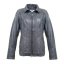 Dámská kožená bunda Emma Long šedá - velikost: L