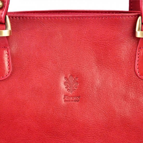 Dámska kožená kabelka PARIS červená