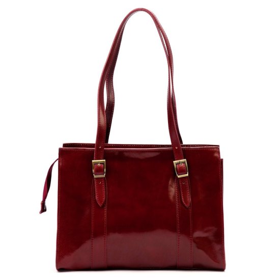 Dámská kožená kabelka Glorie bordo - zadní pohled