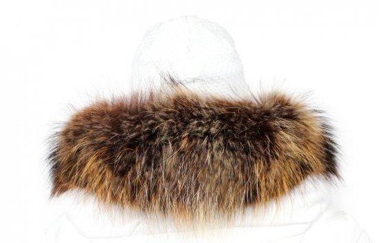 Kožešinový lem na kapuci - límec mývalovec snowtop melír hnědo - béžový M 33/7 (60 cm) 2