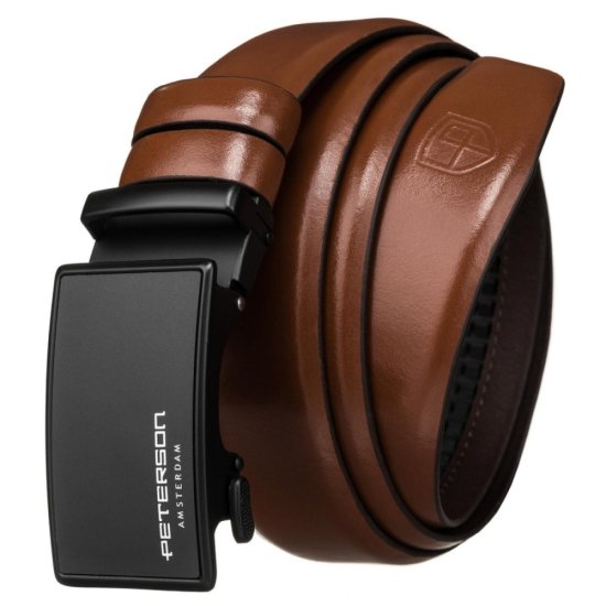 Pánský kožený opasek PETERSON PTN 2A004 hnědý