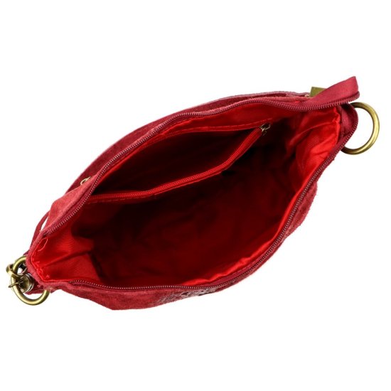 Dámska kožená kabelka Linda bordo - vnútorná výbava Dámska kožená kabelka Linda bordo - vnútorná výbava