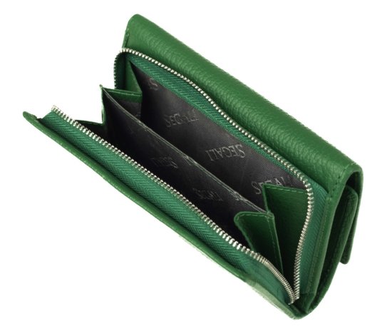 Dámska kožená peňaženka SG-27074 zelená - priehradka na mince Dámska kožená peňaženka SG-27074 zelená - priehradka na mince