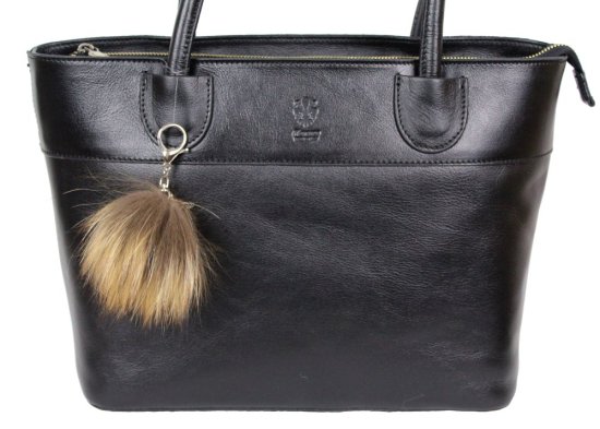 Kožešinový přívěsek ke kabelce MIX - hnědo-béžová