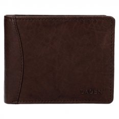 Pánska kožená peňaženka W-28120 tm. hnedá - pohľad spredu