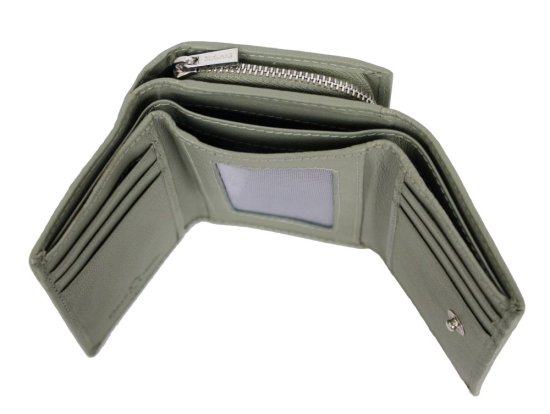 Dámska kožená peňaženka SG-27106 B svetlo zelená - detail na priehradku na karty