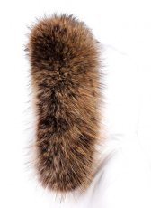 Kožešinový lem na kapuci - límec mývalovec snowtop melír hnědo - béžový M 33/10 (70 cm) 1